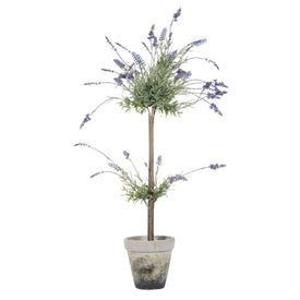 44" Artificial Lavender in Cement Pot