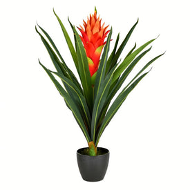 29" Artificial Potted Tropical Bromeliad Plant