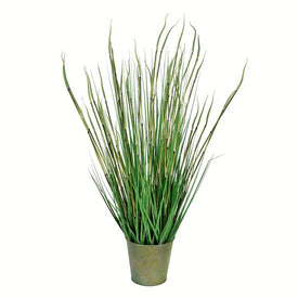 34" Artificial Potted Green Reed Grass