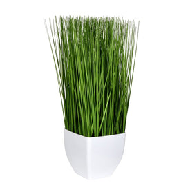 16.5" Artificial Green Potted Grass