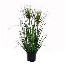 24" Artificial Potted Green Grass