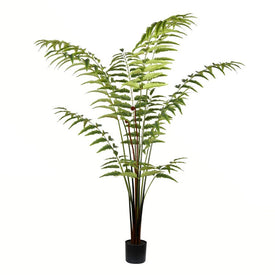6' Artificial Potted Leather Fern