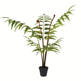 3' Artificial Potted Leather Fern