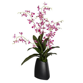 29" Artificial Mini Dancing Purple Orchid in Ceramic Pot