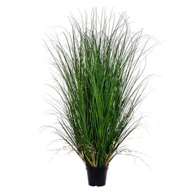 48" PVC Artificial Potted Green Curled Grass