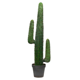 49" Artificial Cactus in Gray and Light Red Pot