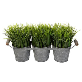 6.5" Artificial Potted Grass