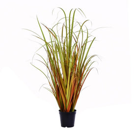 36" PVC Artificial Potted Mixed Brown Grass