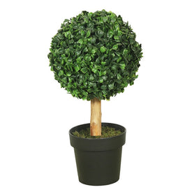10" Artificial Green Boxwood Topiary