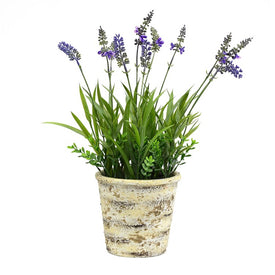 16.5" Artificial Lavender in Round Paper Pot