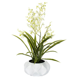 25" Artificial Potted Green Orchid
