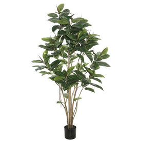 6' Potted Artificial Green Rubber Tree