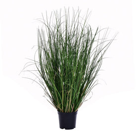 24" PVC Artificial Potted Green Curled Grass