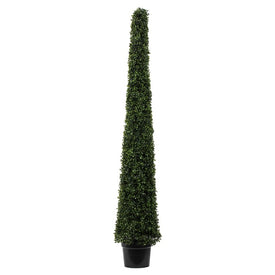 6' Potted Artificial Boxwood Cone