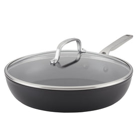 Induction Hard Anodized 12.25" Frying Pan with Lid