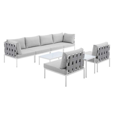 EEI-4945-GRY-GRY-SET Outdoor/Patio Furniture/Outdoor Sofas