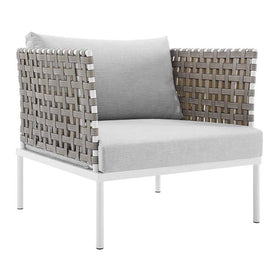 Harmony Sunbrella Basketweave Outdoor Patio Aluminum Armchair