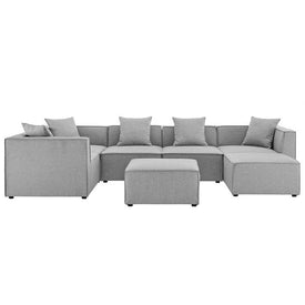 Saybrook Outdoor Patio Upholstered Seven-Piece Sectional Sofa