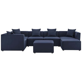 Saybrook Outdoor Patio Upholstered Seven-Piece Sectional Sofa