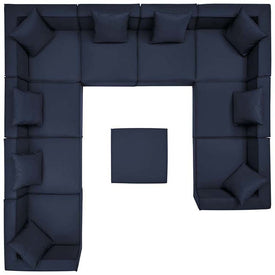 Saybrook Outdoor Patio Upholstered Ten-Piece Sectional Sofa