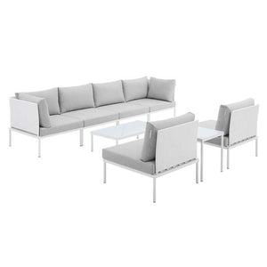 EEI-4944-WHI-GRY-SET Outdoor/Patio Furniture/Outdoor Sofas