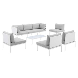 EEI-4940-WHI-GRY-SET Outdoor/Patio Furniture/Outdoor Sofas