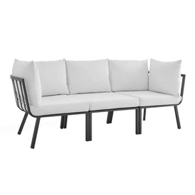 Riverside Three-Piece Outdoor Patio Aluminum Sectional Sofa Set