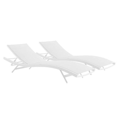 EEI-4038-WHI-WHI Outdoor/Patio Furniture/Outdoor Chaise Lounges