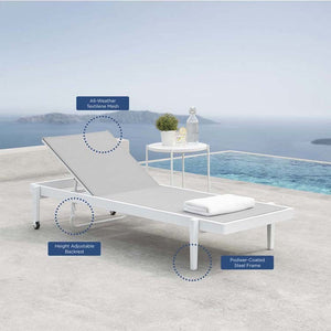 EEI-3610-WHI-GRY Outdoor/Patio Furniture/Outdoor Chaise Lounges