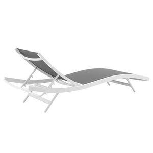 EEI-4038-WHI-GRY Outdoor/Patio Furniture/Outdoor Chaise Lounges