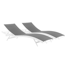 Glimpse Outdoor Patio Mesh Chaise Lounges Set of 2