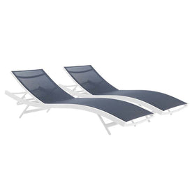 Glimpse Outdoor Patio Mesh Chaise Lounges Set of 2