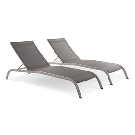 Savannah Outdoor Patio Mesh Chaise Lounges Set of 2