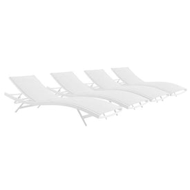 Glimpse Outdoor Patio Mesh Chaise Lounges Set of 4