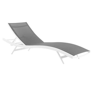 EEI-4039-WHI-GRY Outdoor/Patio Furniture/Outdoor Chaise Lounges