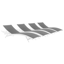 Glimpse Outdoor Patio Mesh Chaise Lounges Set of 4