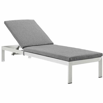 EEI-5547-SLV-GRY Outdoor/Patio Furniture/Outdoor Chaise Lounges