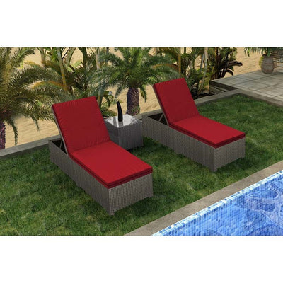 Product Image: FP-BAR-3CLS-EB-CG-1 Outdoor/Patio Furniture/Outdoor Chaise Lounges
