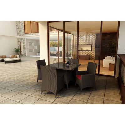 FP-BAR-5DIN-SQ-EB-CG-1 Outdoor/Patio Furniture/Patio Dining Sets