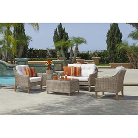 Carlisle Five-Piece Loveseat Set with Woven Tables