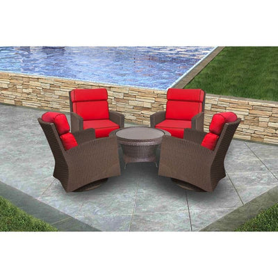 FP-BAR-5RCHAT-SW-EB-CH-1 Outdoor/Patio Furniture/Patio Conversation Sets