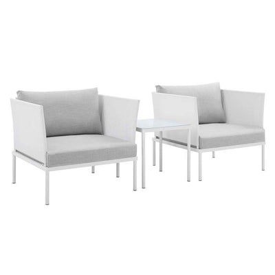 Product Image: EEI-4686-WHI-GRY-SET Outdoor/Patio Furniture/Patio Conversation Sets