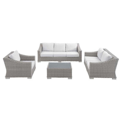 Product Image: EEI-4355-LGR-WHI Outdoor/Patio Furniture/Outdoor Bistro Sets