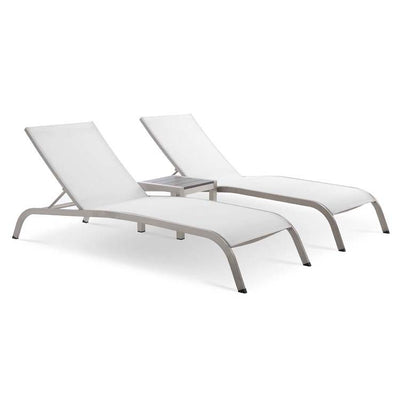 Product Image: EEI-4006-WHI-SET Outdoor/Patio Furniture/Outdoor Chaise Lounges