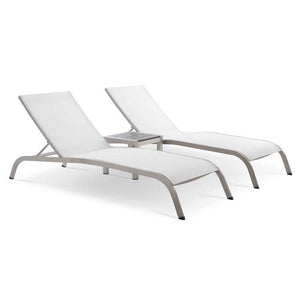 EEI-4006-WHI-SET Outdoor/Patio Furniture/Outdoor Chaise Lounges