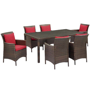 EEI-4032-BRN-RED-SET Outdoor/Patio Furniture/Patio Dining Sets