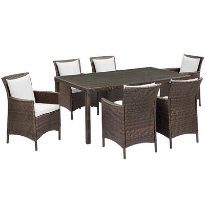 EEI-4032-BRN-WHI-SET Outdoor/Patio Furniture/Patio Dining Sets