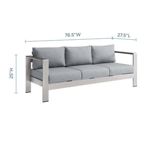 EEI-3917-SLV-GRY Outdoor/Patio Furniture/Outdoor Sofas