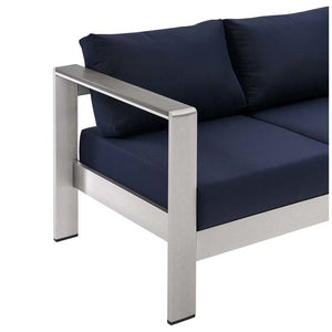 EEI-3917-SLV-NAV Outdoor/Patio Furniture/Outdoor Sofas