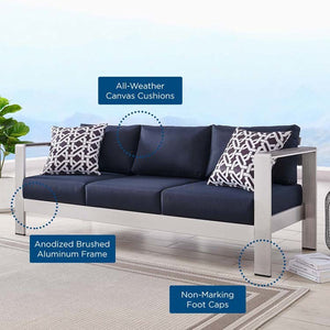 EEI-3917-SLV-NAV Outdoor/Patio Furniture/Outdoor Sofas